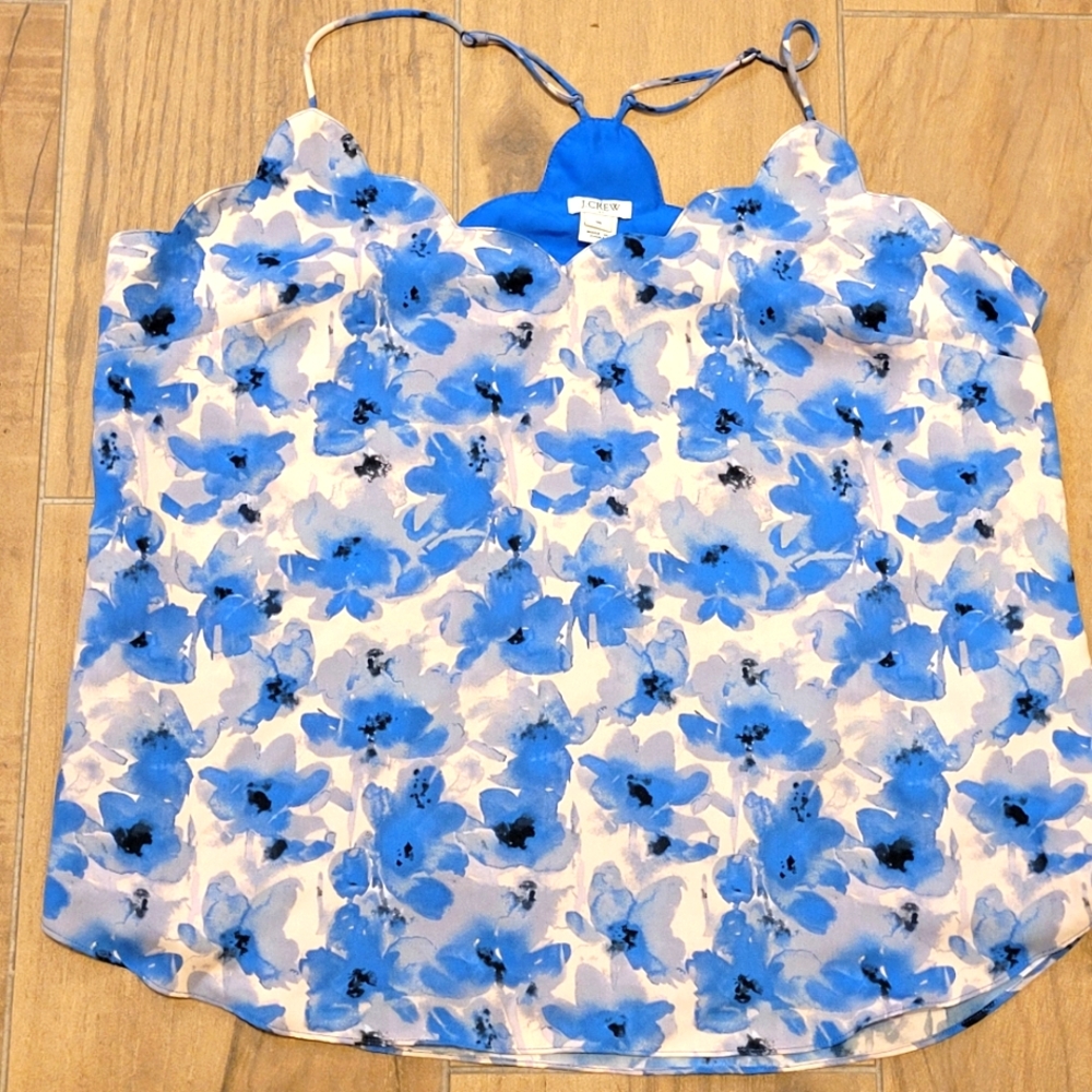 J.Crew Blouse Top Floral Blues 16